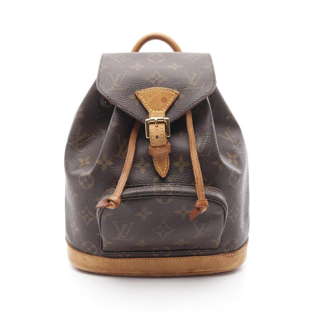 Louis Vuitton Montsouris Backpack Rucksack Canvas Leather Monogram Brown